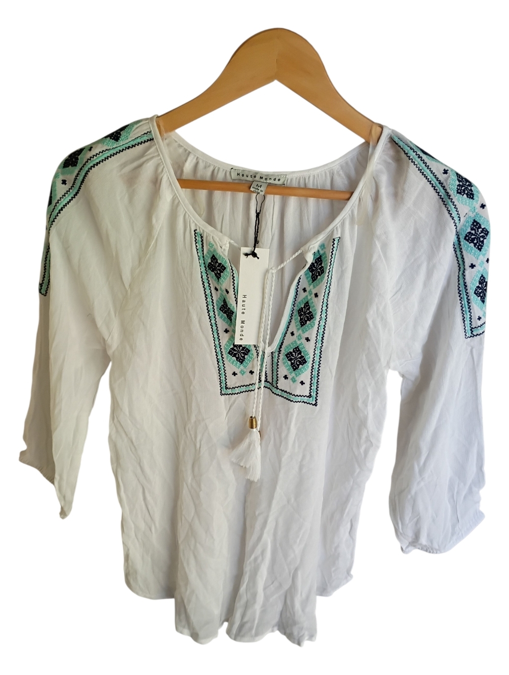 ❤️ NWT Haute Monde Boho Blouse Size Medium